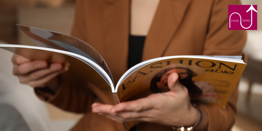 lady looking at magazine