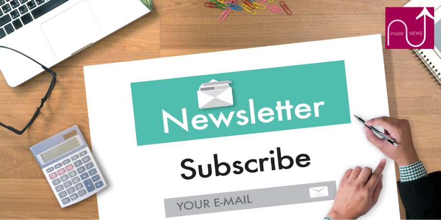 Newsletter subscribe text on paper