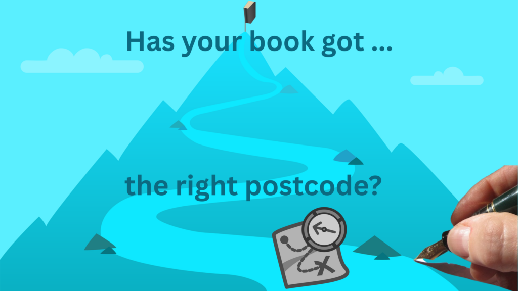 blue image with road checking for postcode