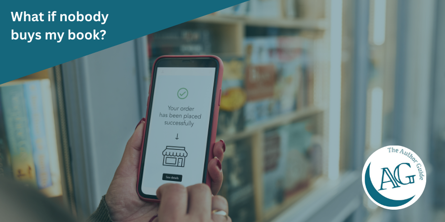 lady looking at phone in book shop