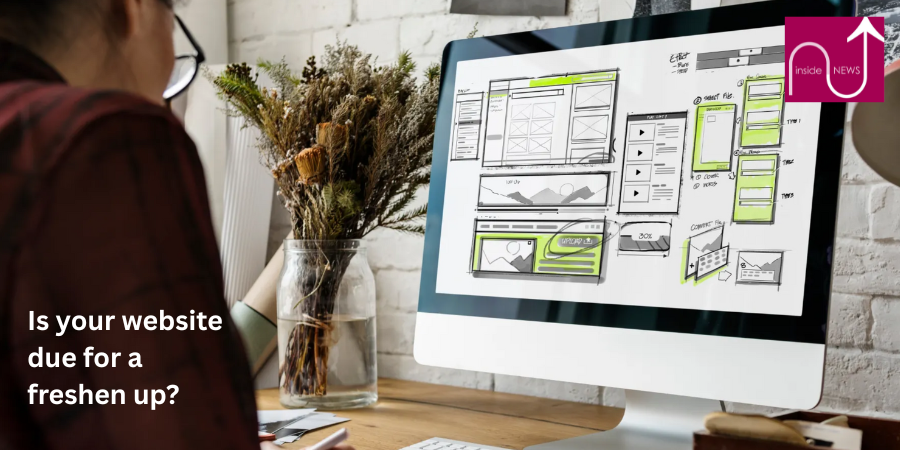 person looking at layout on computer screen