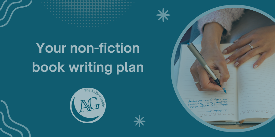 open book with person writing